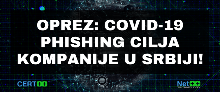 Oprez: COVID-19 phishing kampanja cilja kompanije u Srbiji!
