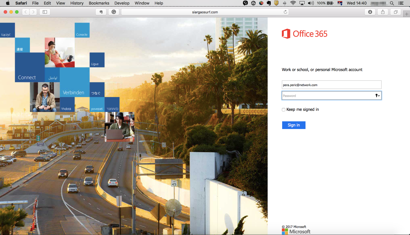 Lažni Office 365 sajt