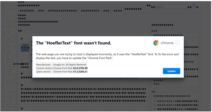 The 'HoeflerText' font wasn't found